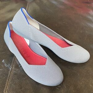 Rothy's Gray Flats with Blue Accent